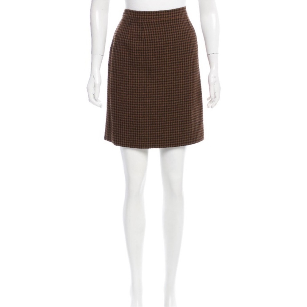 Chanel Wool Patterned Jacket w/ Belt & CC Buttons and Skirt in Large Set - Picture 6 of 8
